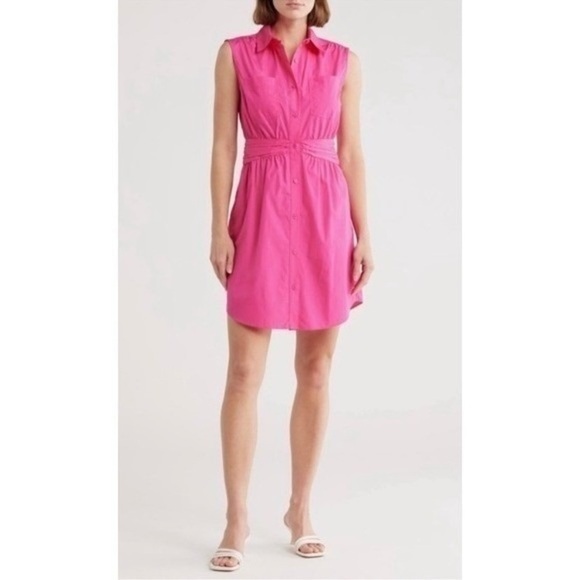 Derek Lam Dresses & Skirts - New Derek Lam 10 Crosby Cora Sleeveless Cotton Shirtdress Pink size 6